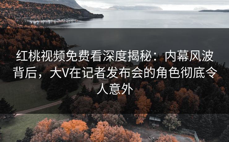 红桃视频免费看深度揭秘：内幕风波背后，大V在记者发布会的角色彻底令人意外