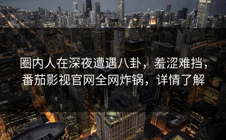 圈内人在深夜遭遇八卦，羞涩难挡，番茄影视官网全网炸锅，详情了解