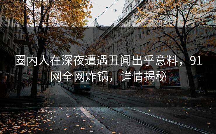圈内人在深夜遭遇丑闻出乎意料，91网全网炸锅，详情揭秘